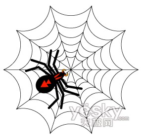 万圣节用Illustrator绘蜘蛛网和蜘蛛1_网页教学网转载