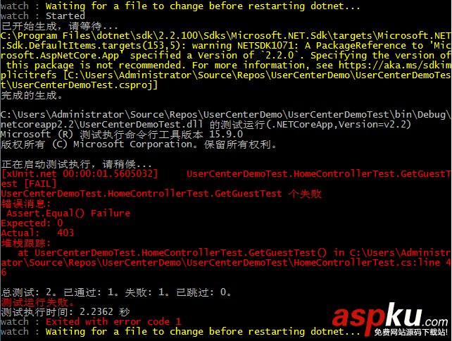 Asp.Net,Core,文件监视,快速测试开发