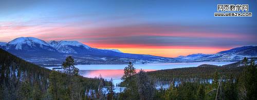 lake dillon east sunset panorama
