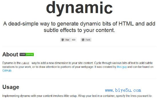 dynamic（dynamo）js类库网站